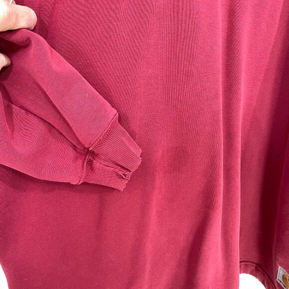 Carhartt Sweatshirt 1/4 Zip Embroidered Logo Large Work Distressed Pullover Mock - Picture 7 of 7